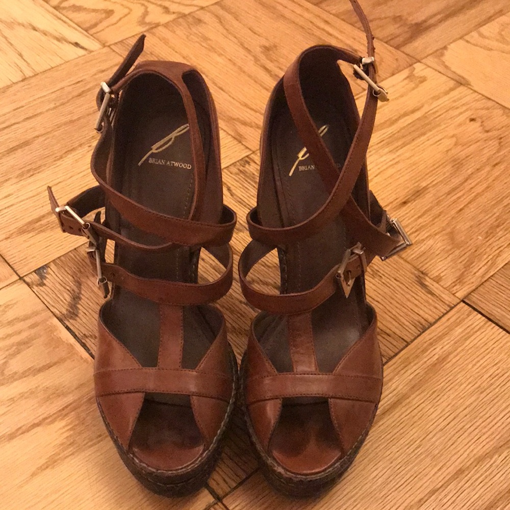 B Brian Atwood Teatro Brown Strappy High Heel